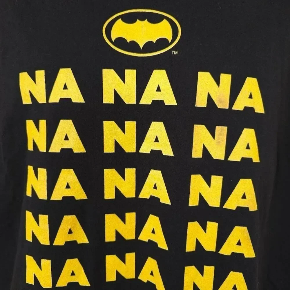Batman T Shirt Mens Size Large Black Classic TV Series DC Comics Adam West